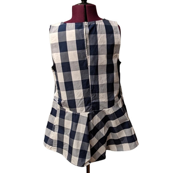 Anthropologie HD in Paris gingham checkered peplum sleeveless top blouse… - Picture 2 of 9